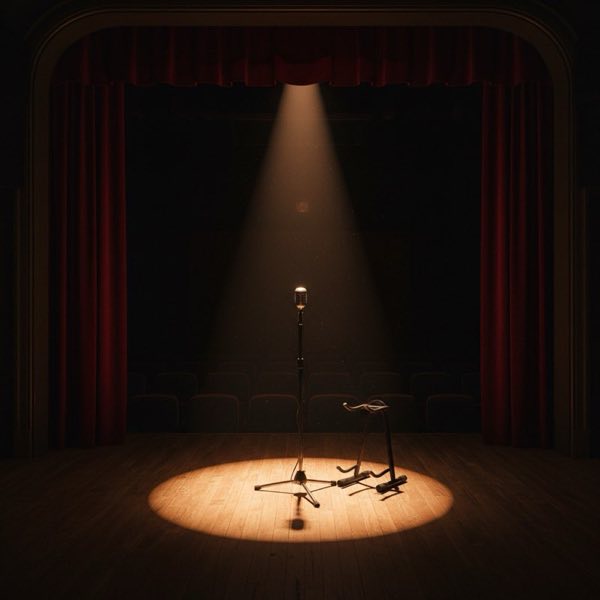 Escenario vacío antes del concierto